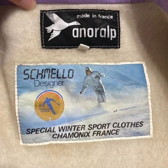 VTG Anoralp Schmello Designer Size 8 Purple Skiwear France Snow Suit - Picture 9 of 14